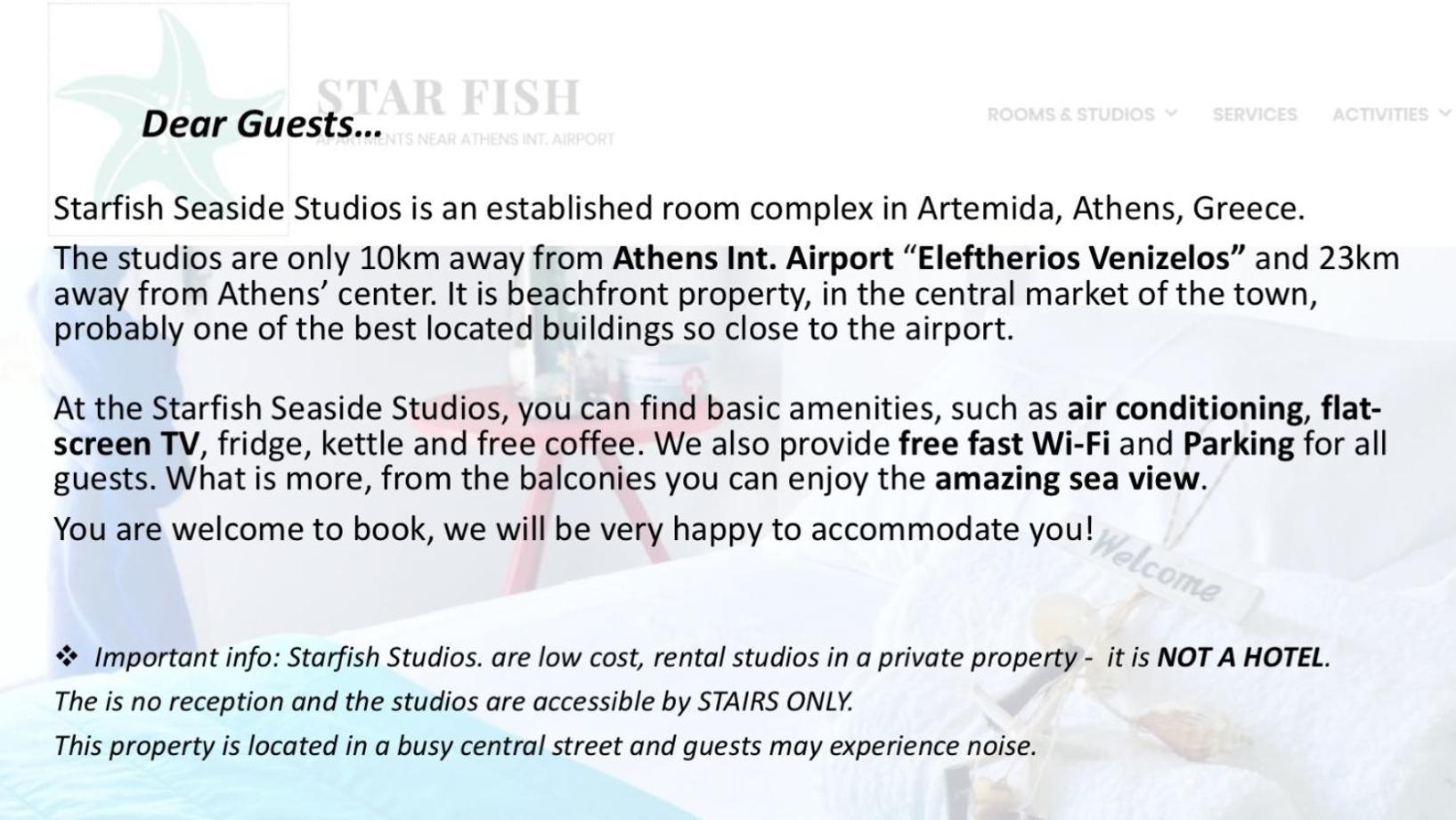 Aparthotel Starfish Seaside Studio Artemida  Zewnętrze zdjęcie